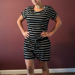 Striped light weight T-shirt romper